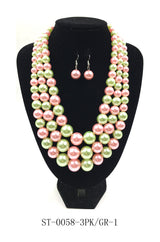 Fashion Pearl Necklace Set #ST-0058 - Multiple Colors (PC)