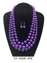 Fashion Pearl Necklace Set #ST-0058 - Multiple Colors (PC)