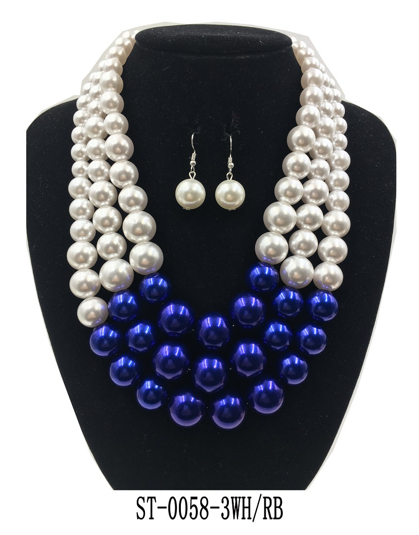 Fashion Pearl Necklace Set #ST-0058 - Multiple Colors (PC)