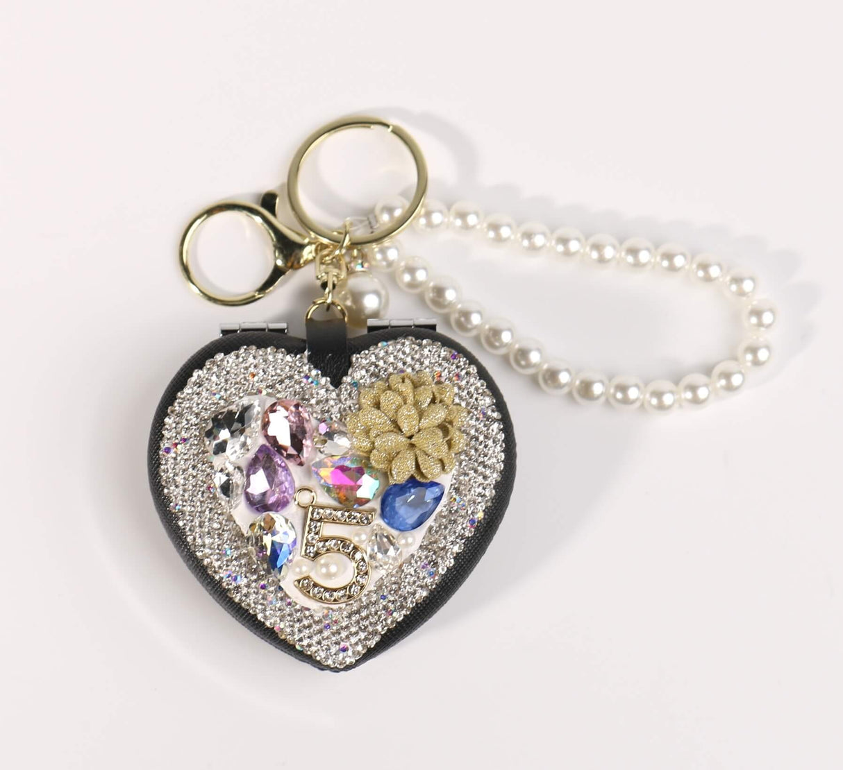 Fashion Heart Cosmetic Mirror Keychain #STMRRKC02 - Multiple Colors (PC)