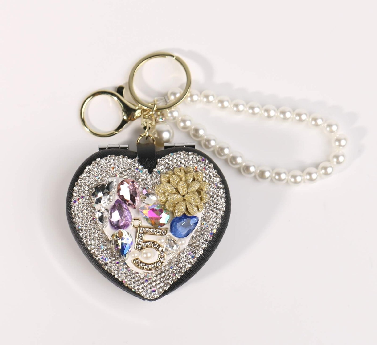 Fashion Heart Cosmetic Mirror Keychain #STMRRKC02 - Multiple Colors (PC)