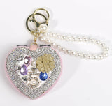 Fashion Heart Cosmetic Mirror Keychain #STMRRKC02 - Multiple Colors (PC)