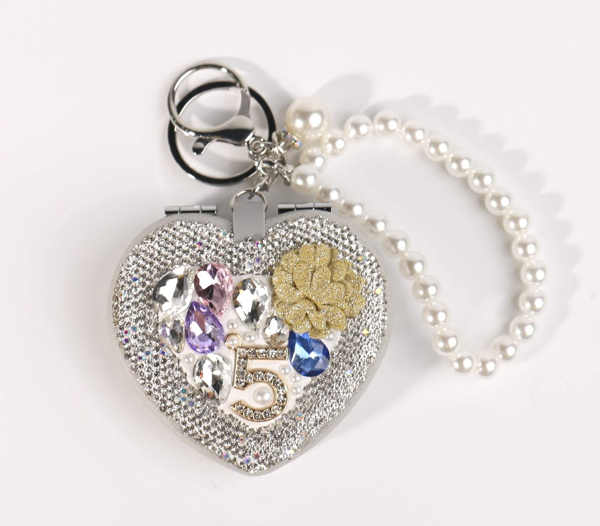 Fashion Heart Cosmetic Mirror Keychain #STMRRKC02 - Multiple Colors (PC)