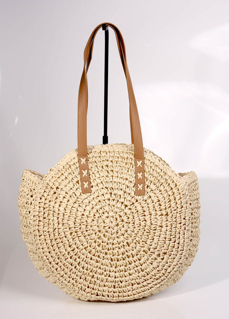 Fashion Circle Straw Bags #STRP - Multiple Colors (PC)