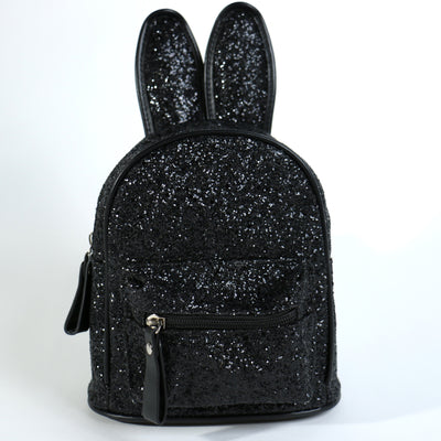 Fashion Glitter Rabbit Ear Backpack #UBP7908ABK - Black (PC)