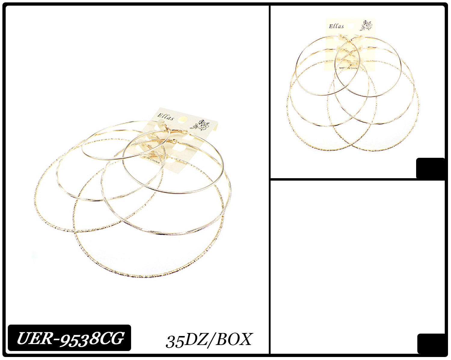 Hoop Earrings by the Dozen #UER9538CG (12PC)