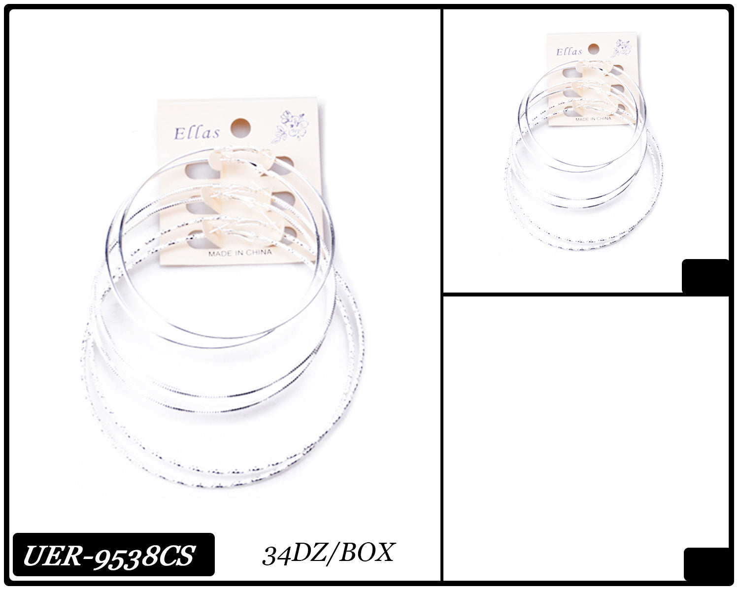 Hoop Earrings by the Dozen #UER9538CS (12PC)