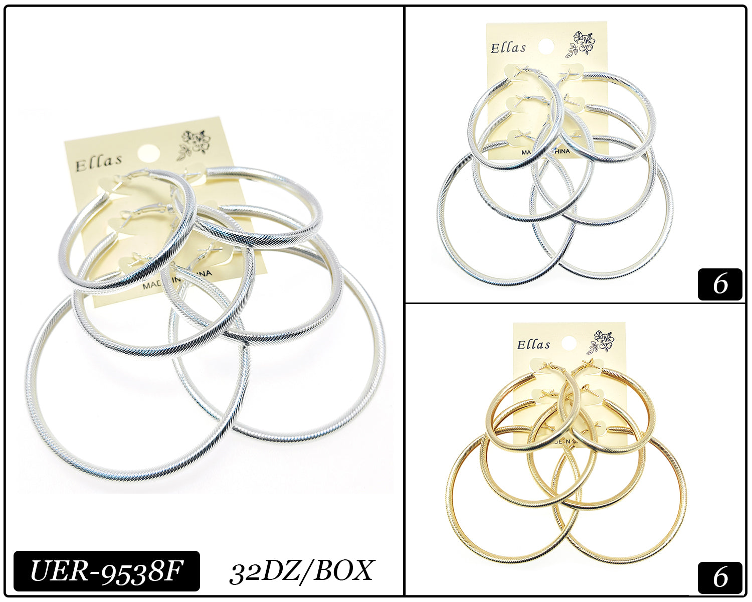 Hoop Earrings by the Dozen #UER9538F (12PC)