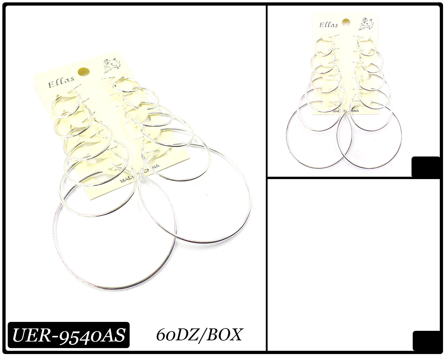 Hoop Earrings by the Dozen #UER9540AS (12PC)