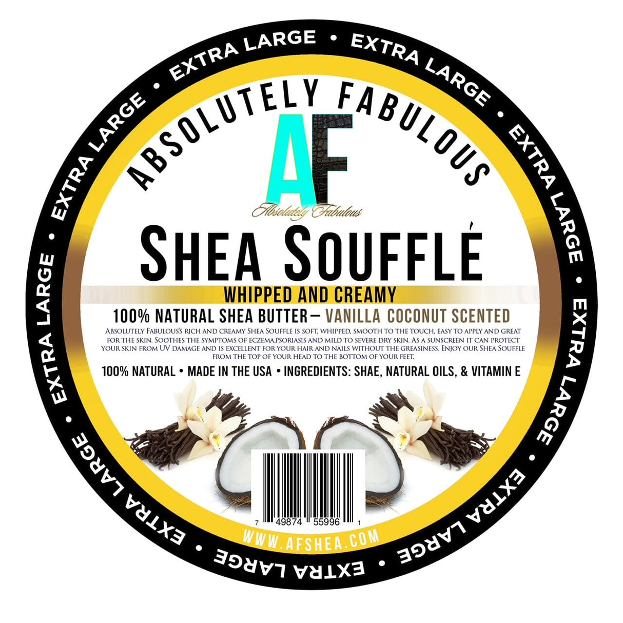 Shea Souffle Whipped And Creamy 100% Natural Shea Butter 16oz BULK SIZE (PC)