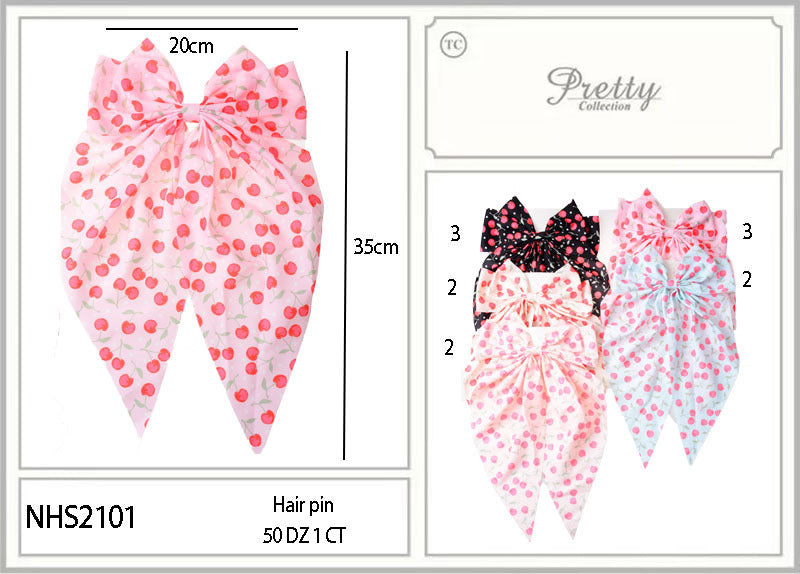 Fashion Long Strand Hairbows #NHS2101 (12PC)
