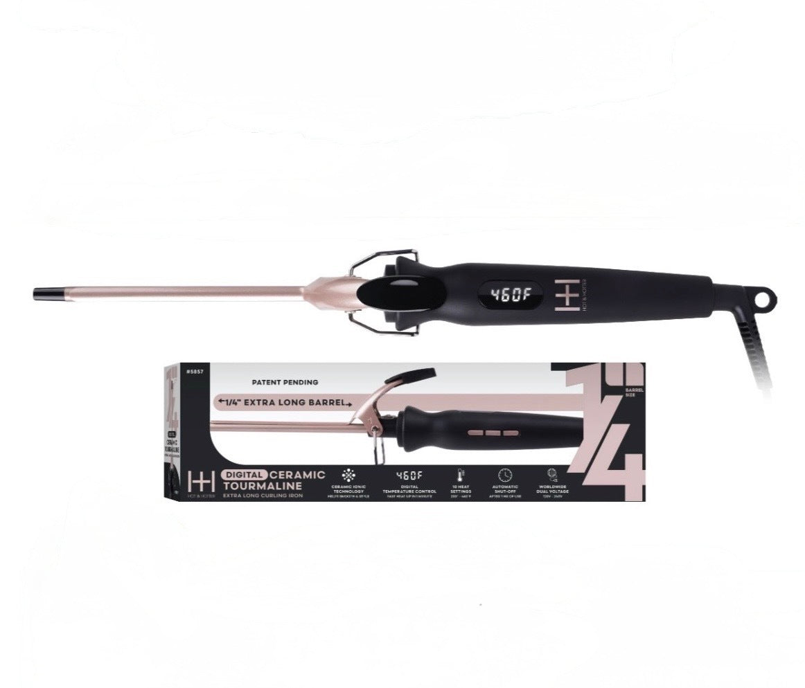 #5857 Annie Hot & Hotter Extra Long Digital Ceramic Tourmaline Curling Iron 1/4" (PC)