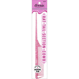 #251 Annie Rat Tail Section Comb Sparkly Assorted (12PC)