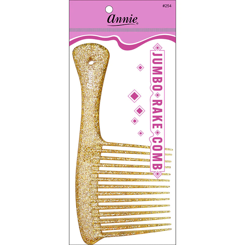 #254 Annie Jumbo Rake Comb Sparkly Assorted (12PC)