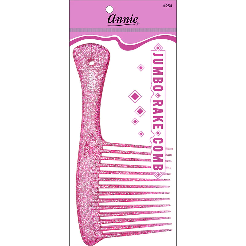 #254 Annie Jumbo Rake Comb Sparkly Assorted (12PC)