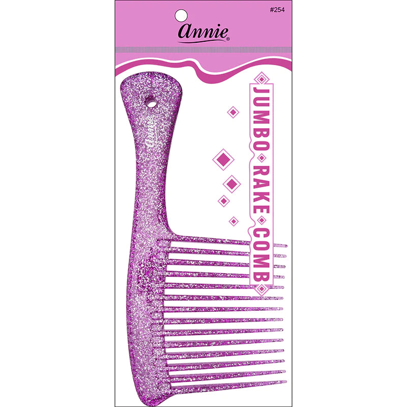 #254 Annie Jumbo Rake Comb Sparkly Assorted (12PC)