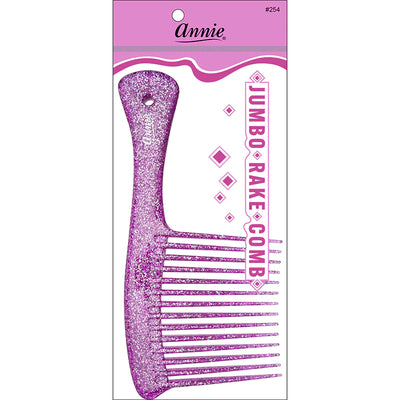 #254 Annie Jumbo Rake Comb Sparkly Assorted (12PC)