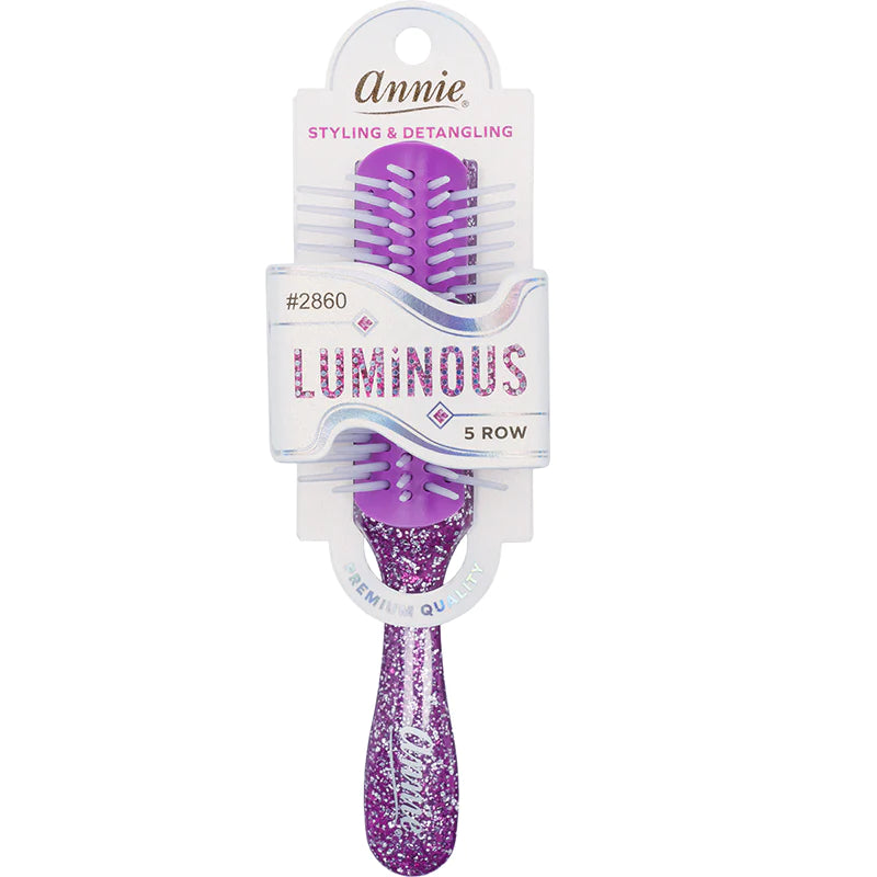 #2860 Annie Styling & Detangling 5 Row Comb Sparkly Assorted (6PC)