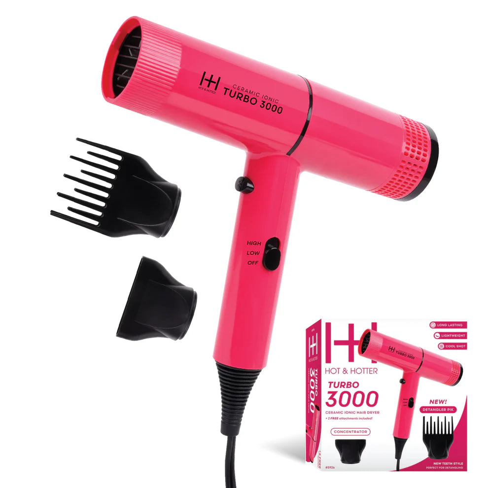 #5926 Hot & Hotter Ceramic Turbo 3000 Hair Dryer (PC)