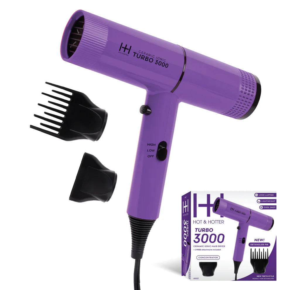 #5927 Hot & Hotter Ceramic Turbo 3000 Hair Dryer (PC)
