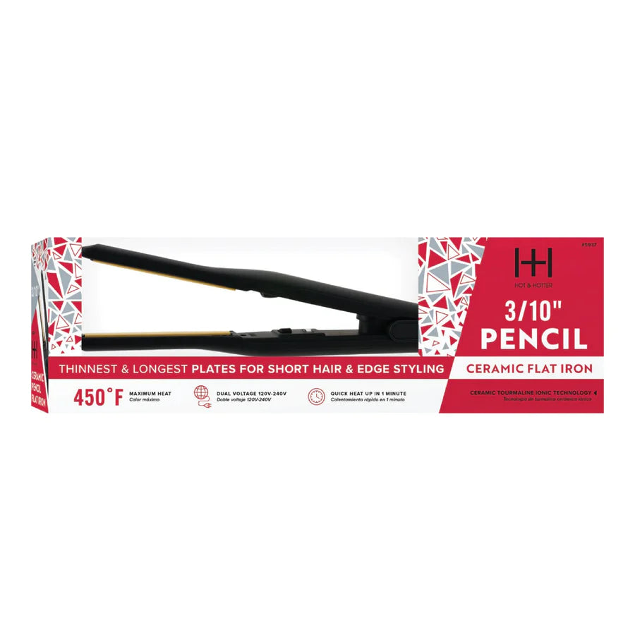 #5937 Annie Hot & Hotter Pencil Ceramic Tourmaline Flat Iron 3/10" Black (PC)