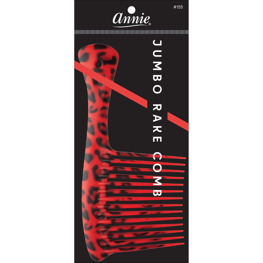 #155 Annie Jumbo Rake Comb - Cheetah Print Assort (12PC)
