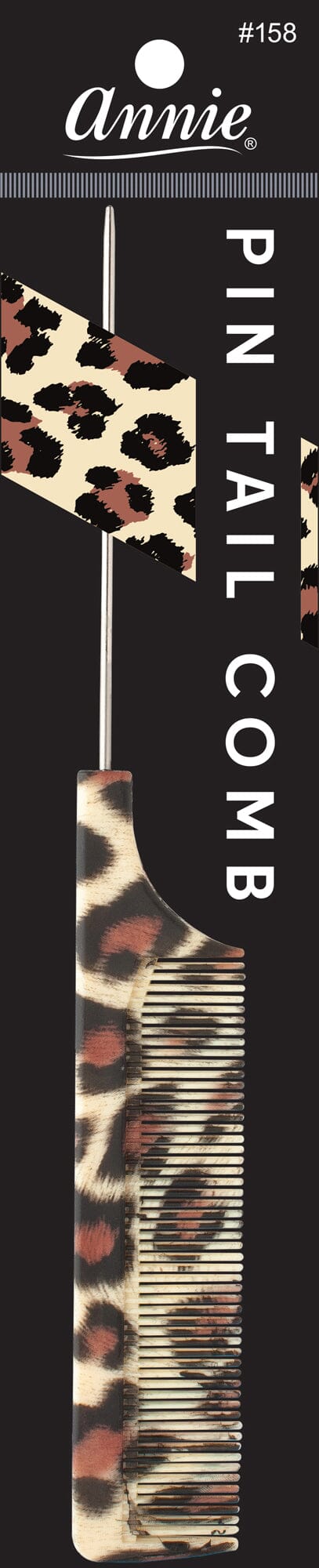 #158 Annie Pin Tail Comb - Cheetah Print Assort (12PC)