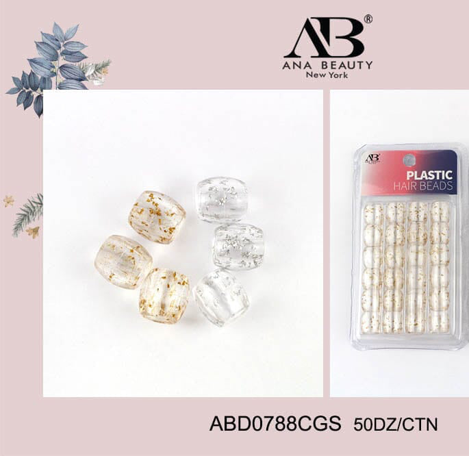 Glitter Plastic Beads #ABD0788CG ALL GOLD (12PC)