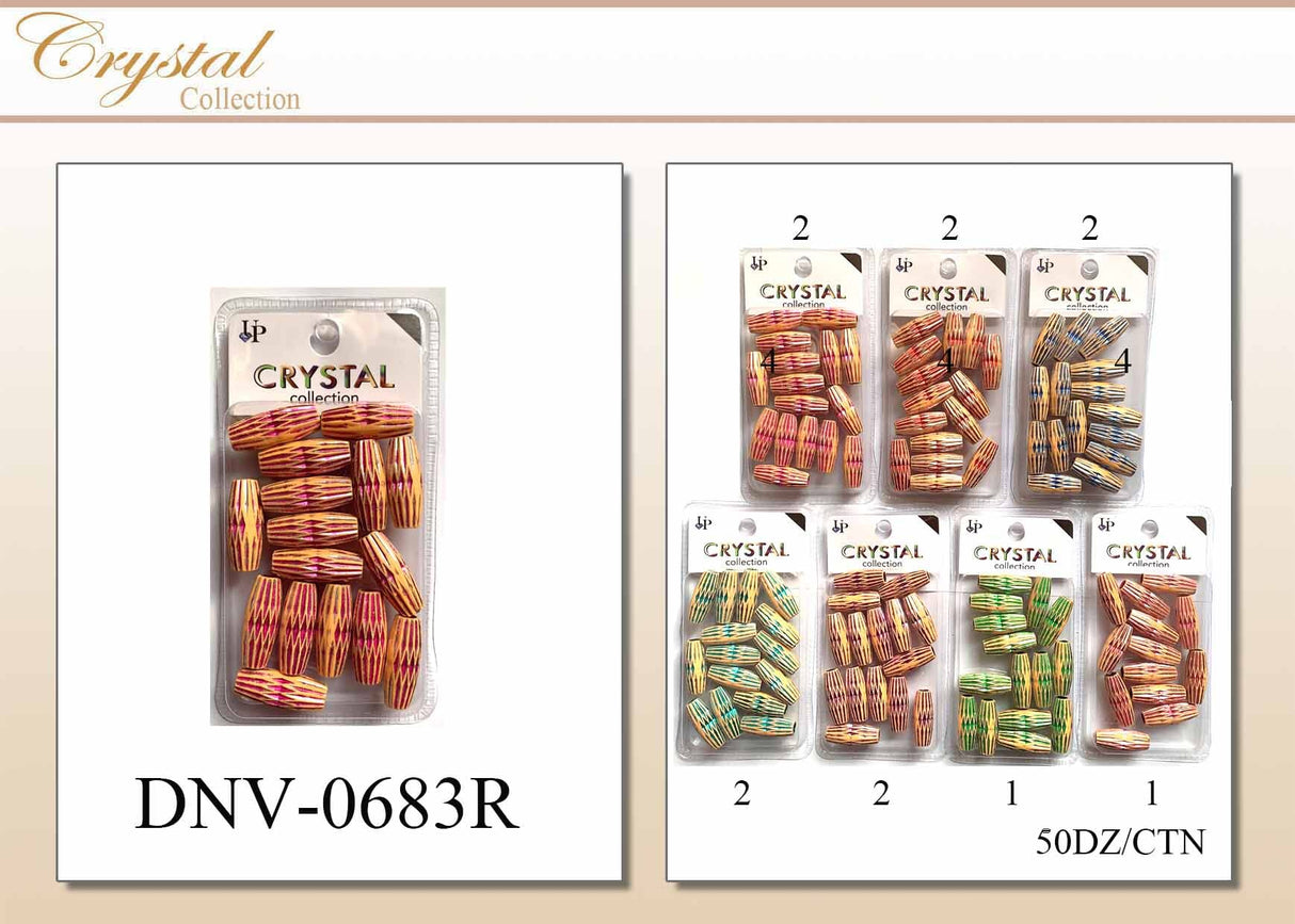 Design Tube Wood Beads #DNV0683R (12PC)