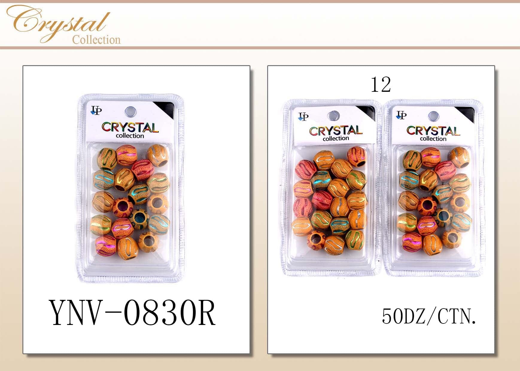 Design Assort Wood Beads #YNV0830R (12PC)