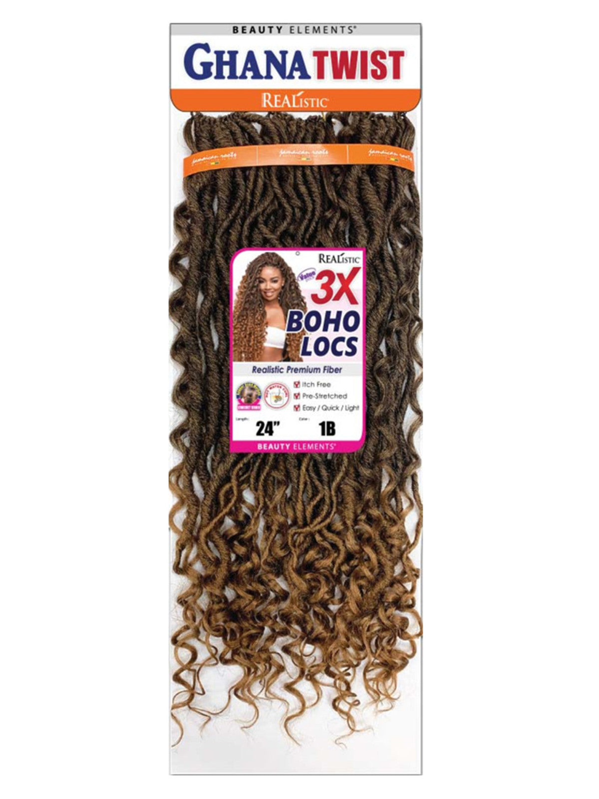 Beauty Elements 3X Ghana Twist Boho Locs 24