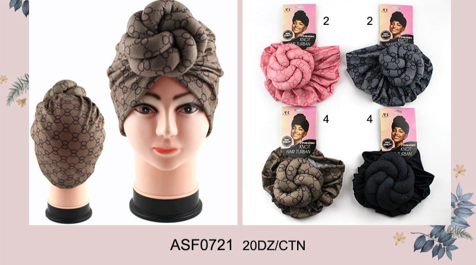 Knotted Fashion Design Turban #ASF0721 - Assort (12PC)