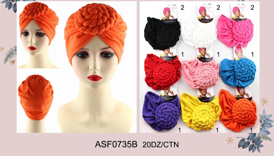 Knotted Fashion Design Turban #ASF0735 - Multiple Color (12PC)