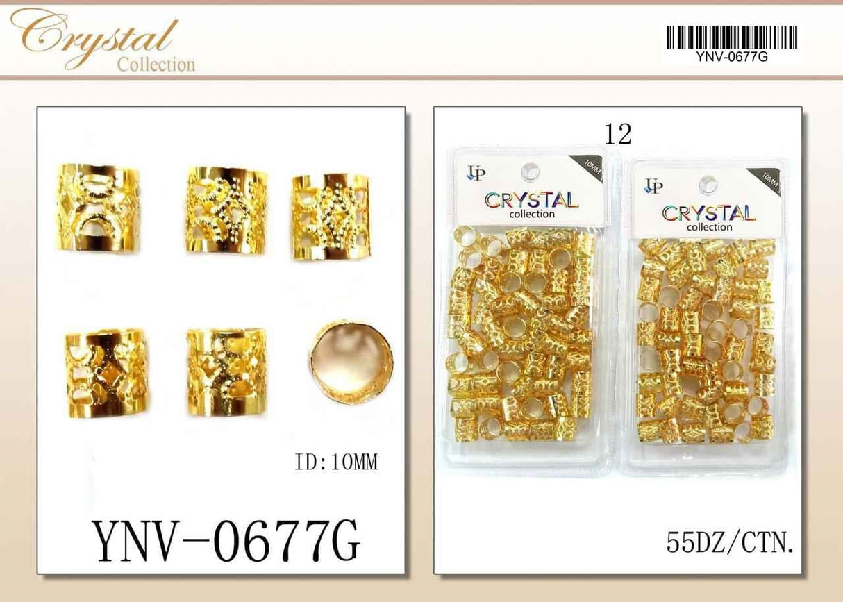 10MM Filigree Braiding Tube #YNV0677G (12PC)