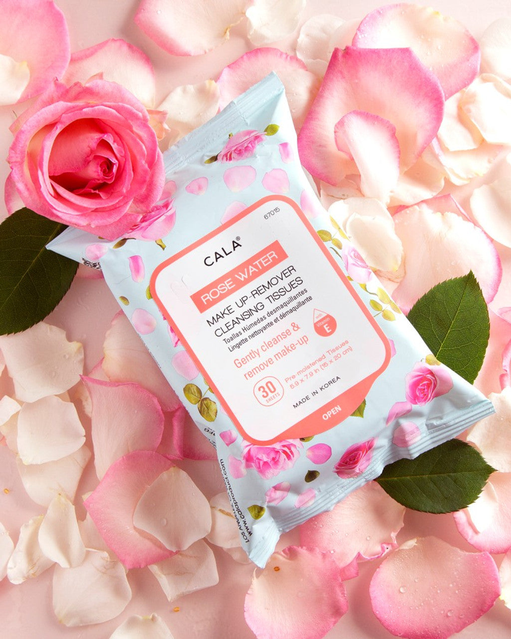Cala Rose Water Makeup Remover Cleansing Tissues #67015 (6PC)