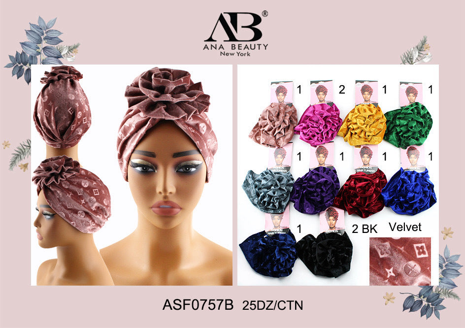 Velvet Design Turban #ASF0757B (12PC)