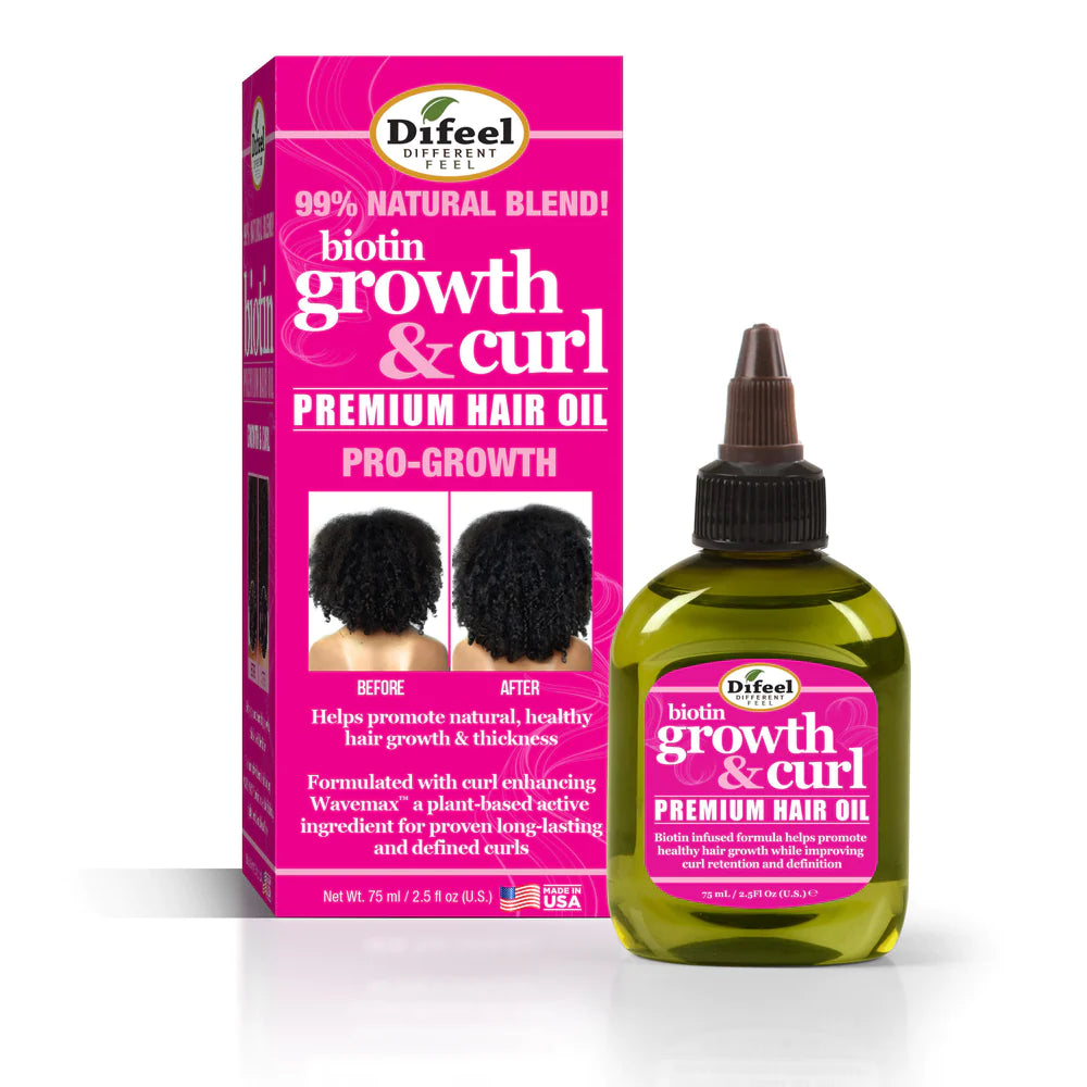 Difeel Growth & Curl Biotin Hair Oil 2.5oz (PC)