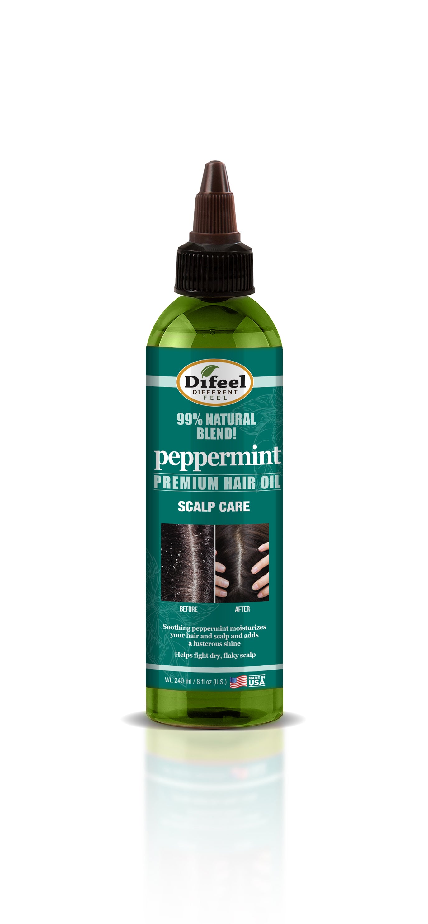 Difeel 99% Natural Premium Hair Oil Peppermint Scalp Care 8oz (PC)