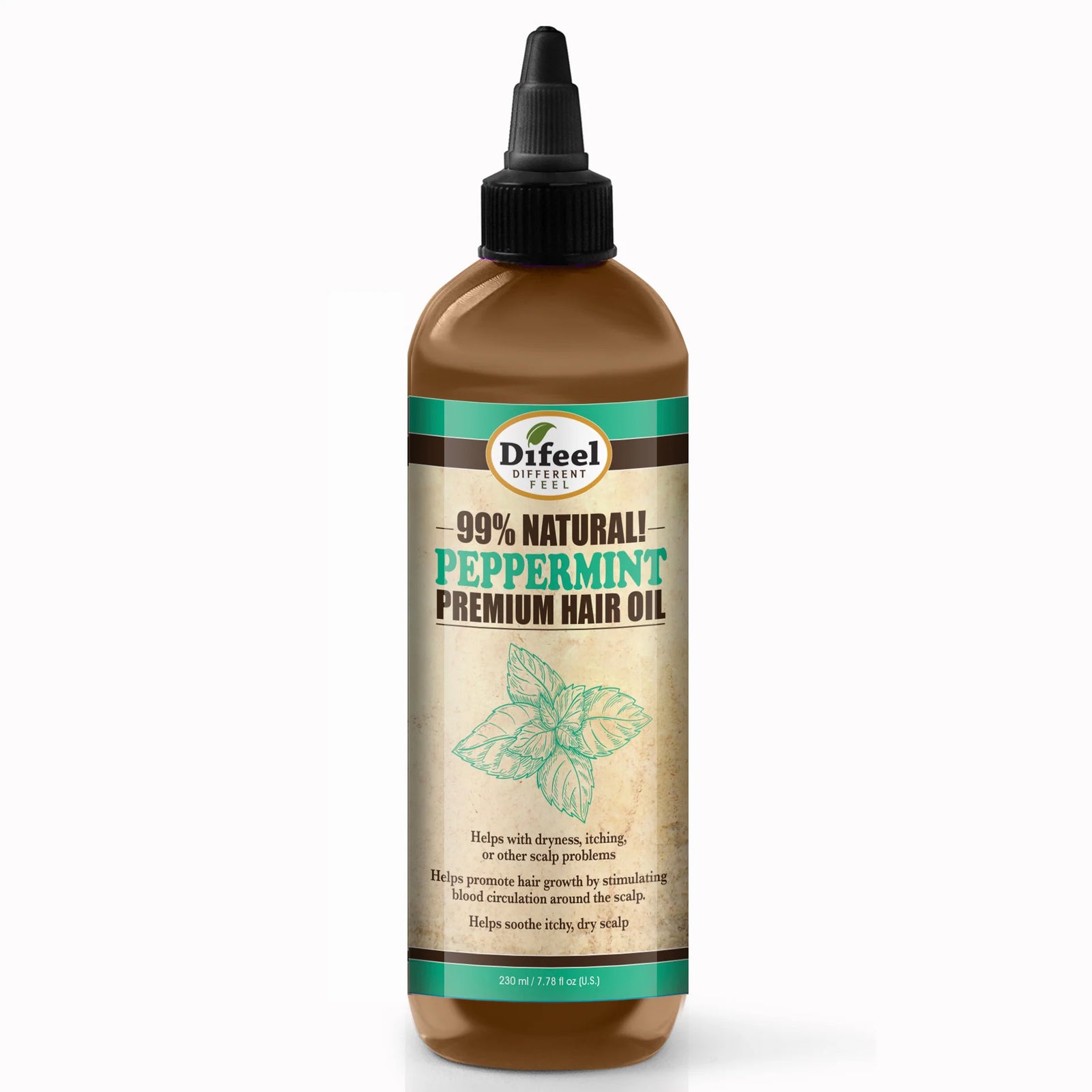 Difeel 99% Natural Premium Hair Oil Peppermint 8oz (PC)