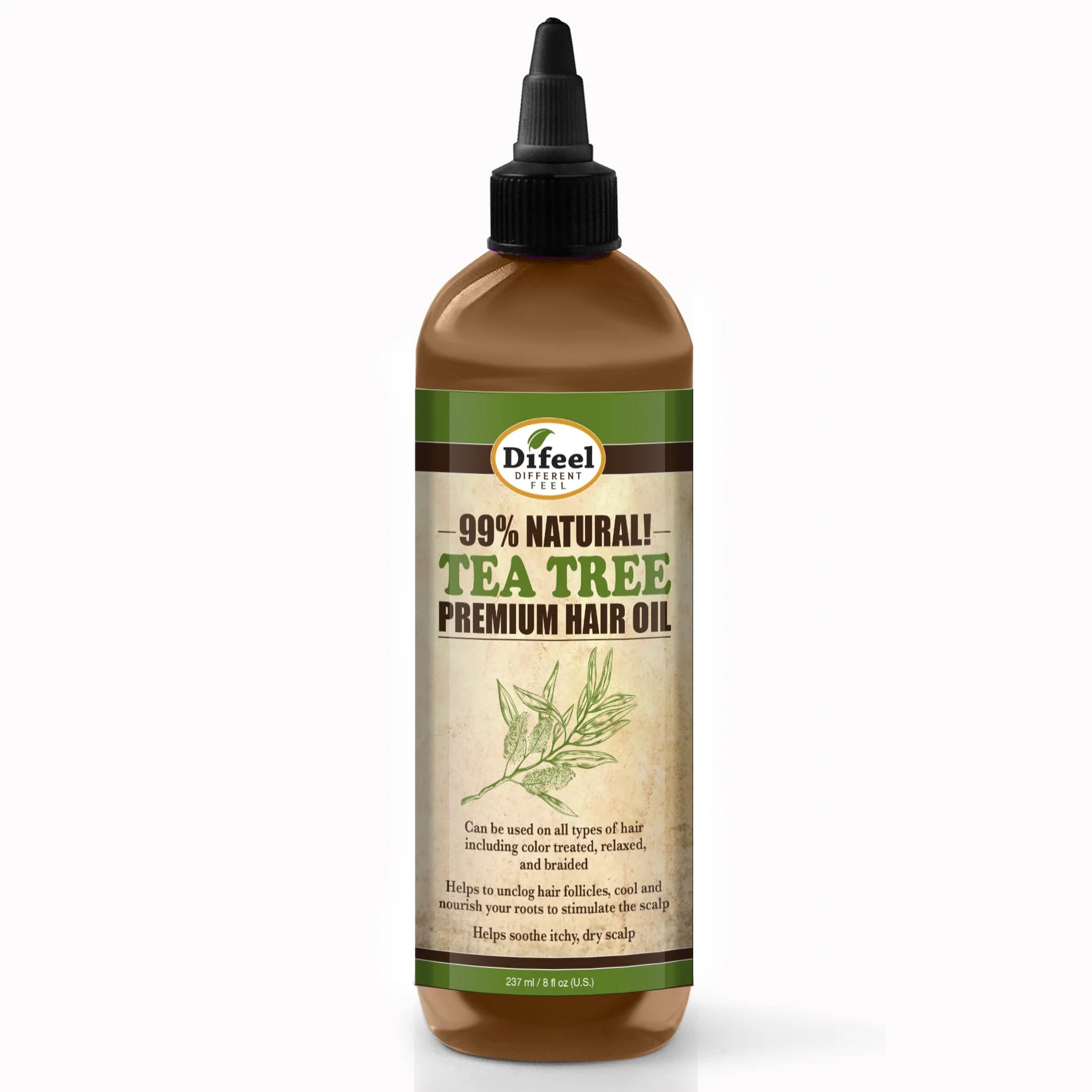 Difeel 99% Natural Premium Hair Oil Tea Tree 8oz (PC)
