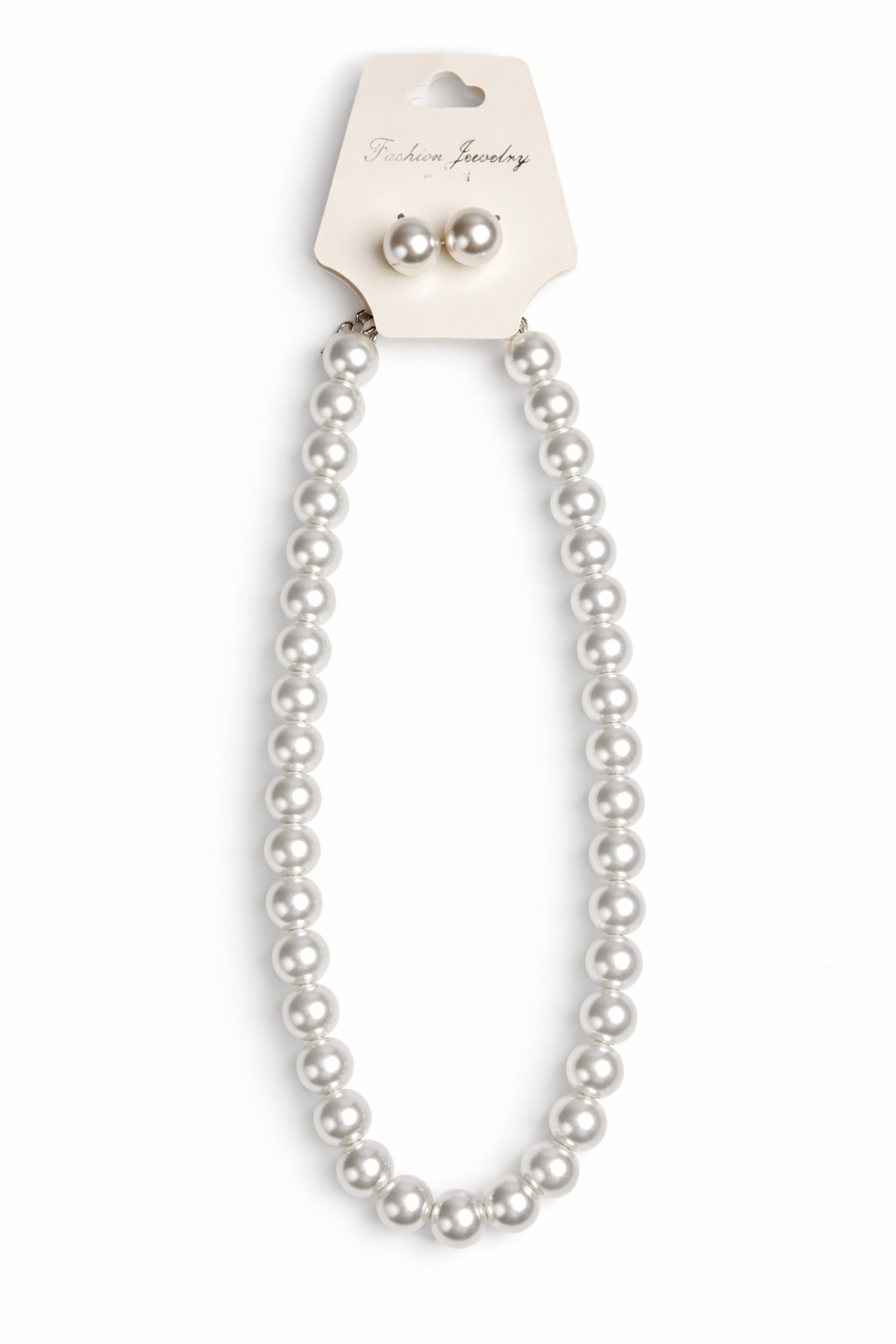 Fashion Medium Pearl Dozen Necklace Set #PRL2001WT White (12PC)