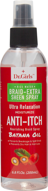 Dr.Girls Rice Water Anti-Itch Braid Extra Sheen Spray 6oz (PC)