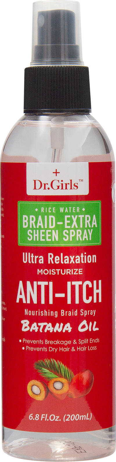 Dr.Girls Rice Water Anti-Itch Braid Extra Sheen Spray 6oz (PC)