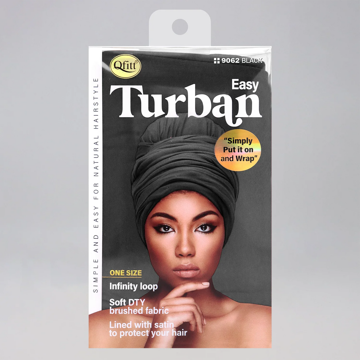 #9062 Qfitt Easy Turban - Black (3PC)