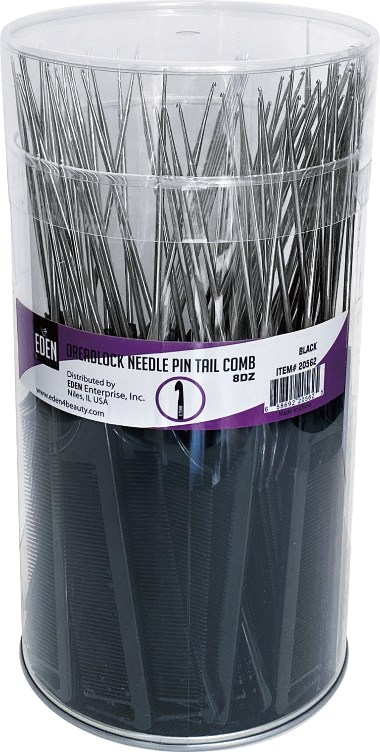 Eden Dreadlock Needle Pin Tail Comb Black Jar #20562 (96PC)