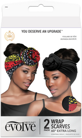 #5992 Evolve 2 Pack Wrap Scarf - Tribal & Black (6PC)
