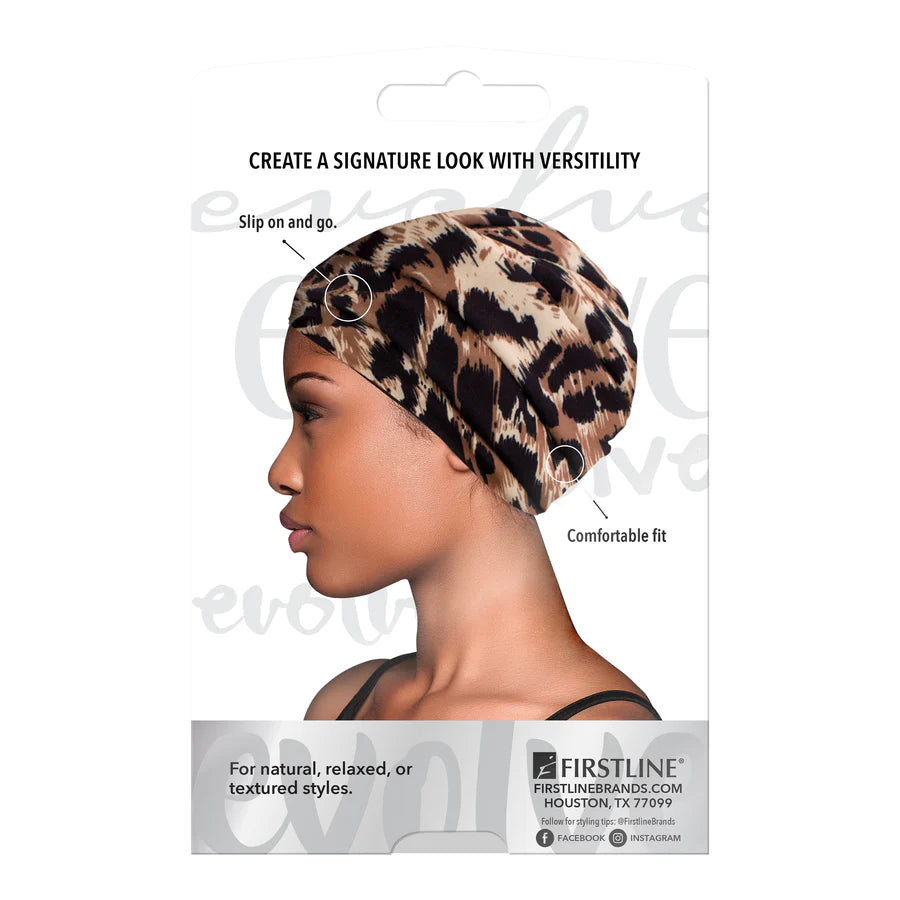 #6021 Evolve Silky Turban Animal Print (6PC)