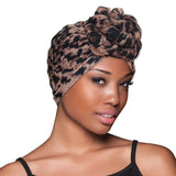 #326 Evolve Top Knot Turban Cheetah (4PC)