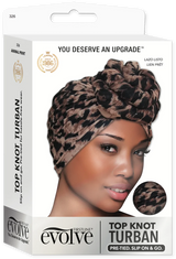 #326 Evolve Top Knot Turban Cheetah (4PC)