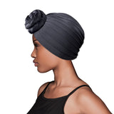 #328 Evolve Top Knot Turban Black (4PC)